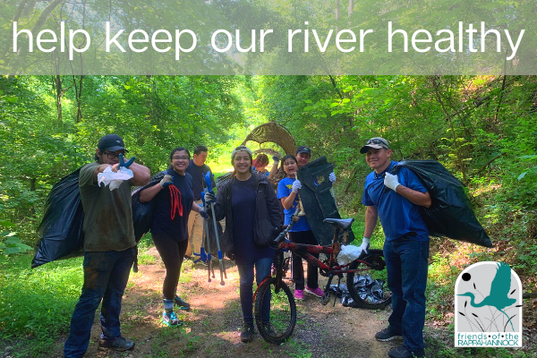 Volunteers with trash river clean ups