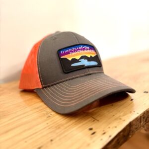 Sunset Patch Hat: Orange & Gray